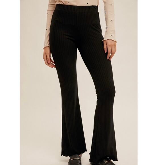 Hem & Thread NWT Cabbage Hem Ribbed Pants, Size Large - Picture 2 of 3